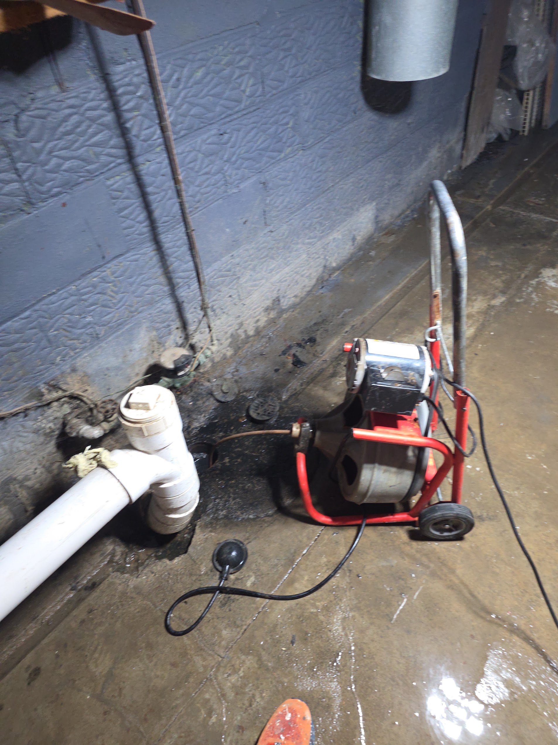 S&K heavy-duty commercial drain cleaning equipment deployed on job site