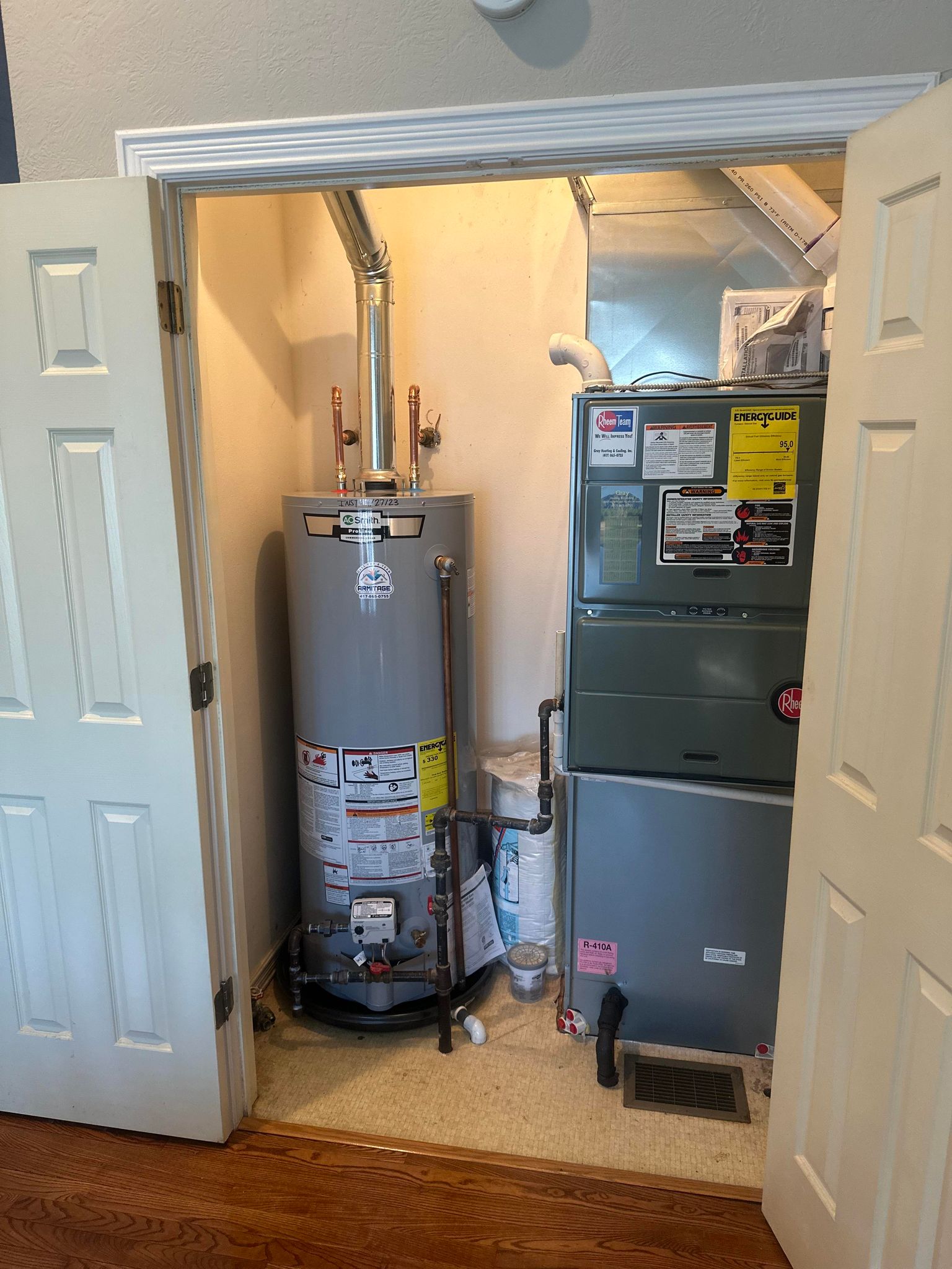 S&K professional mechanical plumbing installation with water storage expansion tank and piping
