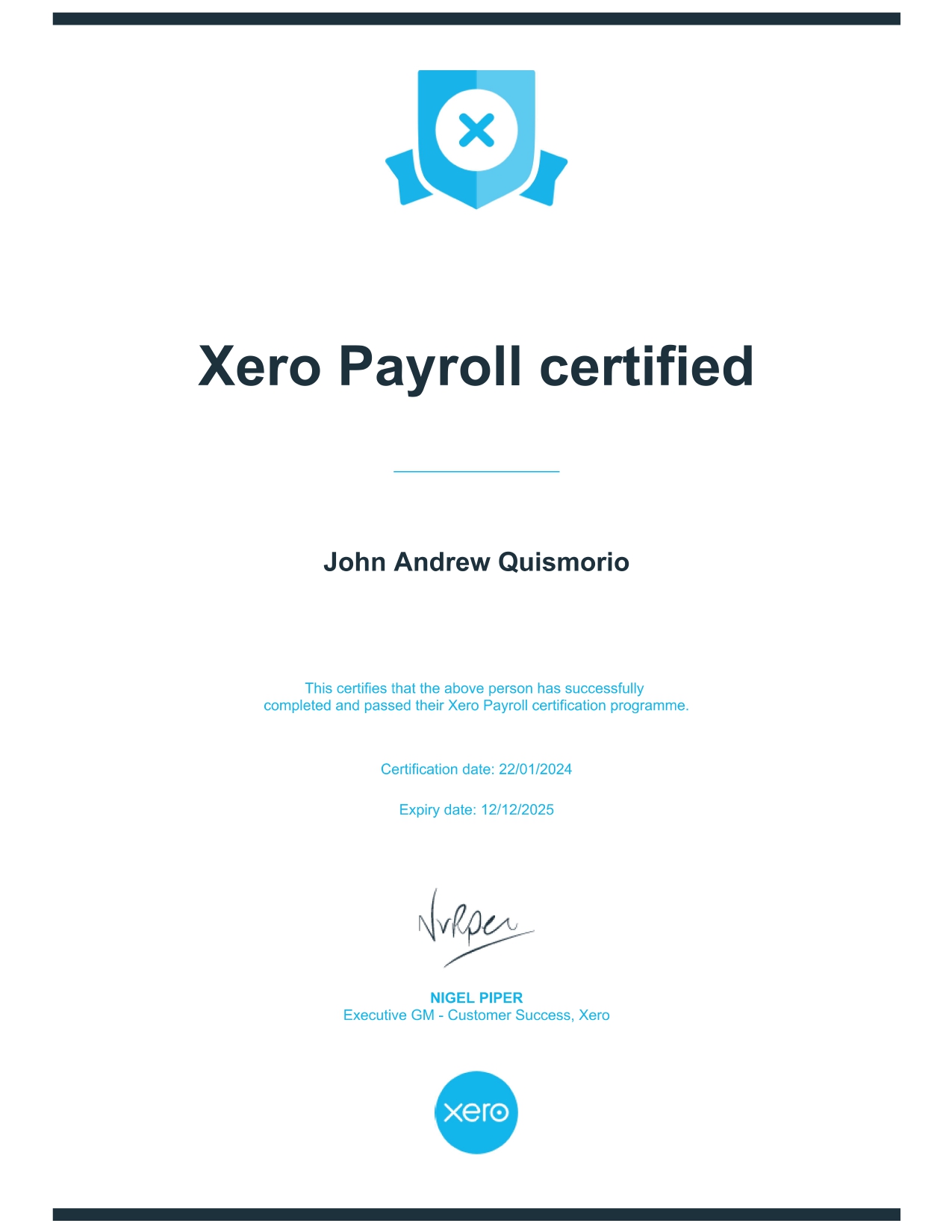 XERO Payroll Certified