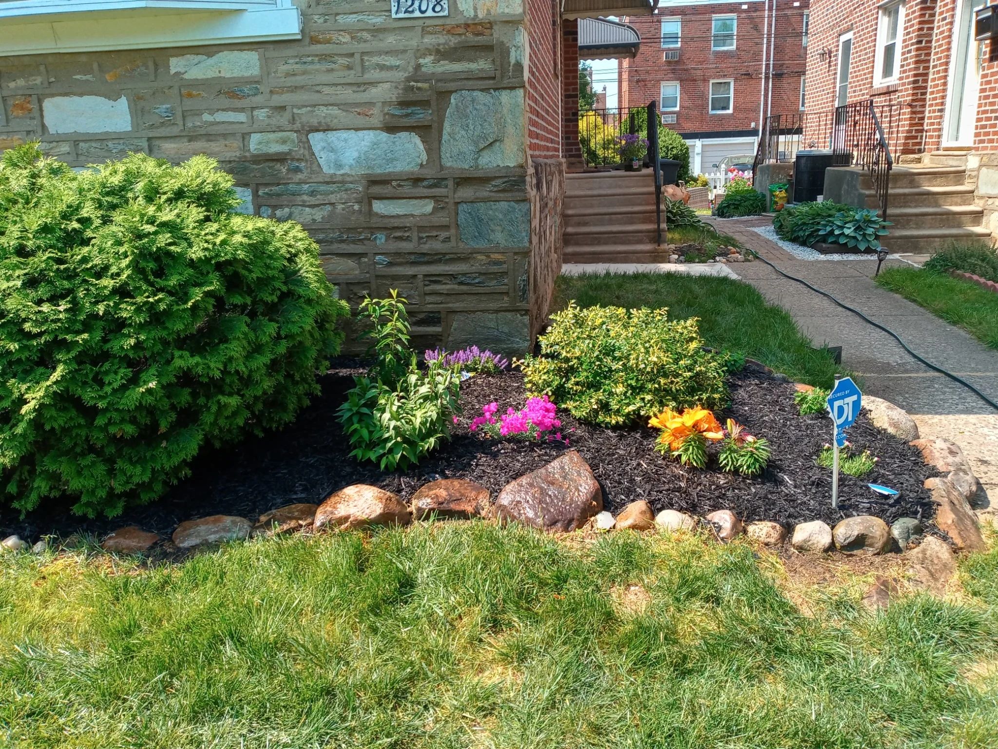 Well-maintained residential garden bed