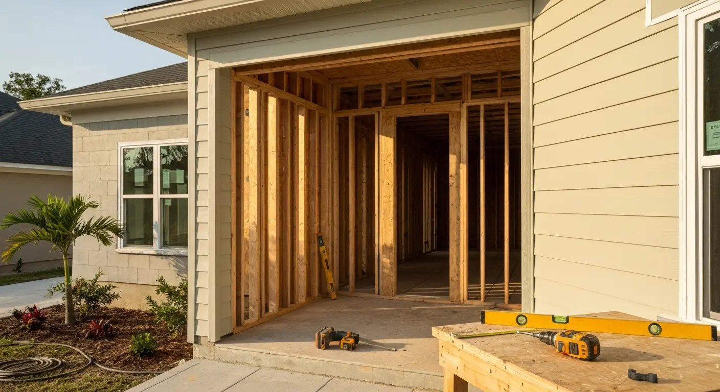 Custom home under construction