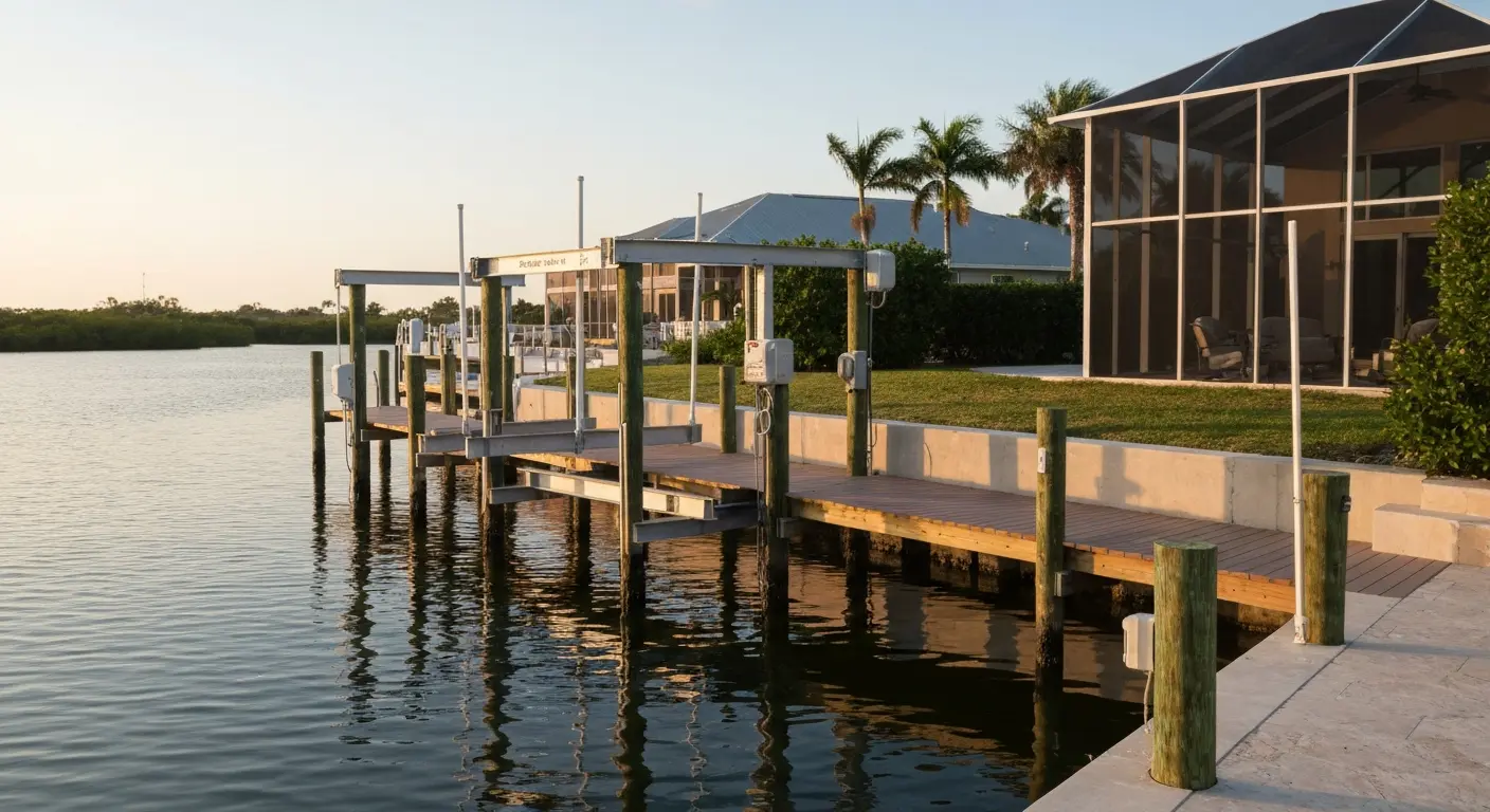 Custom waterfront home with private dock
