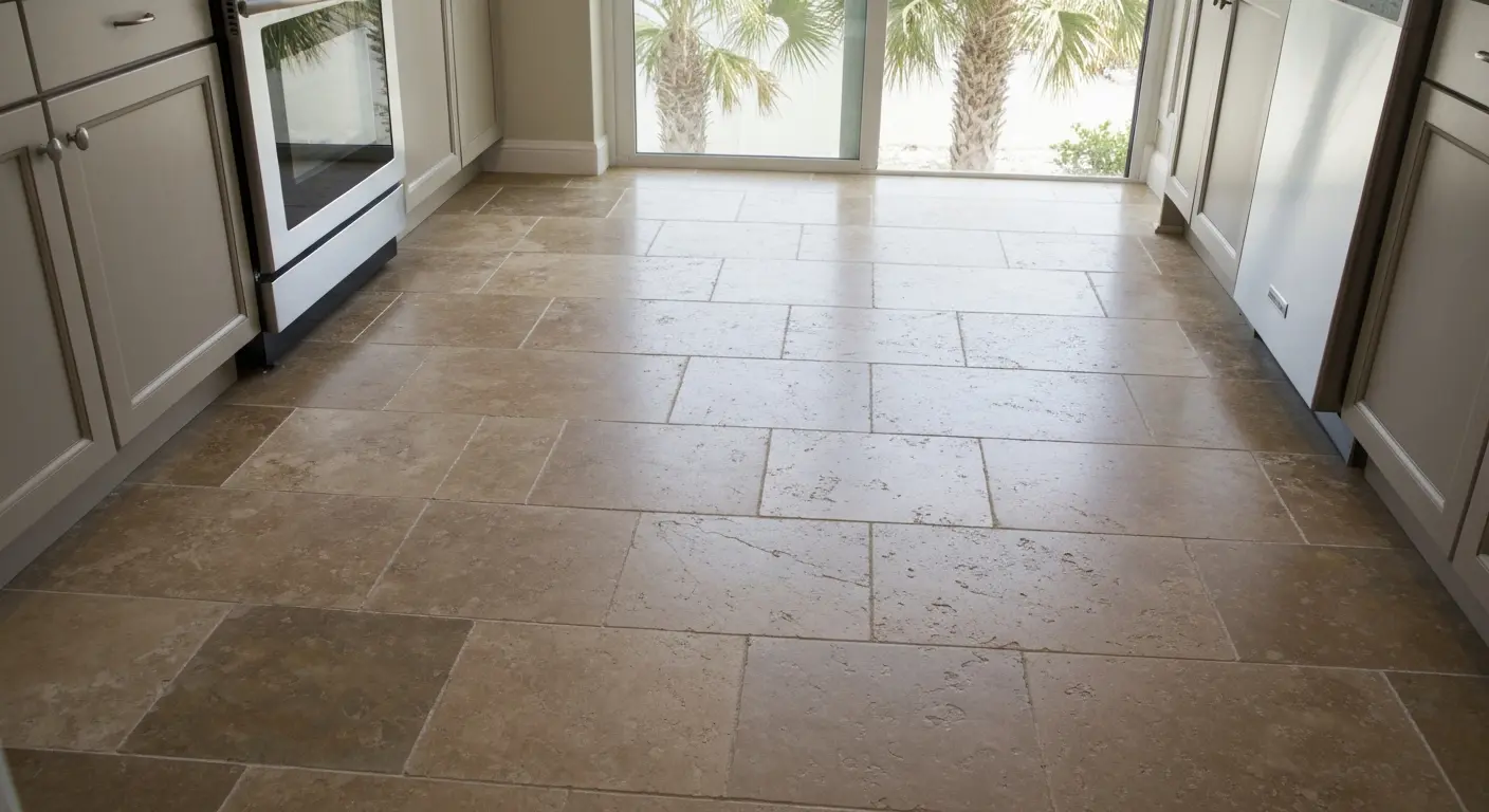 Natural stone kitchen flooring project