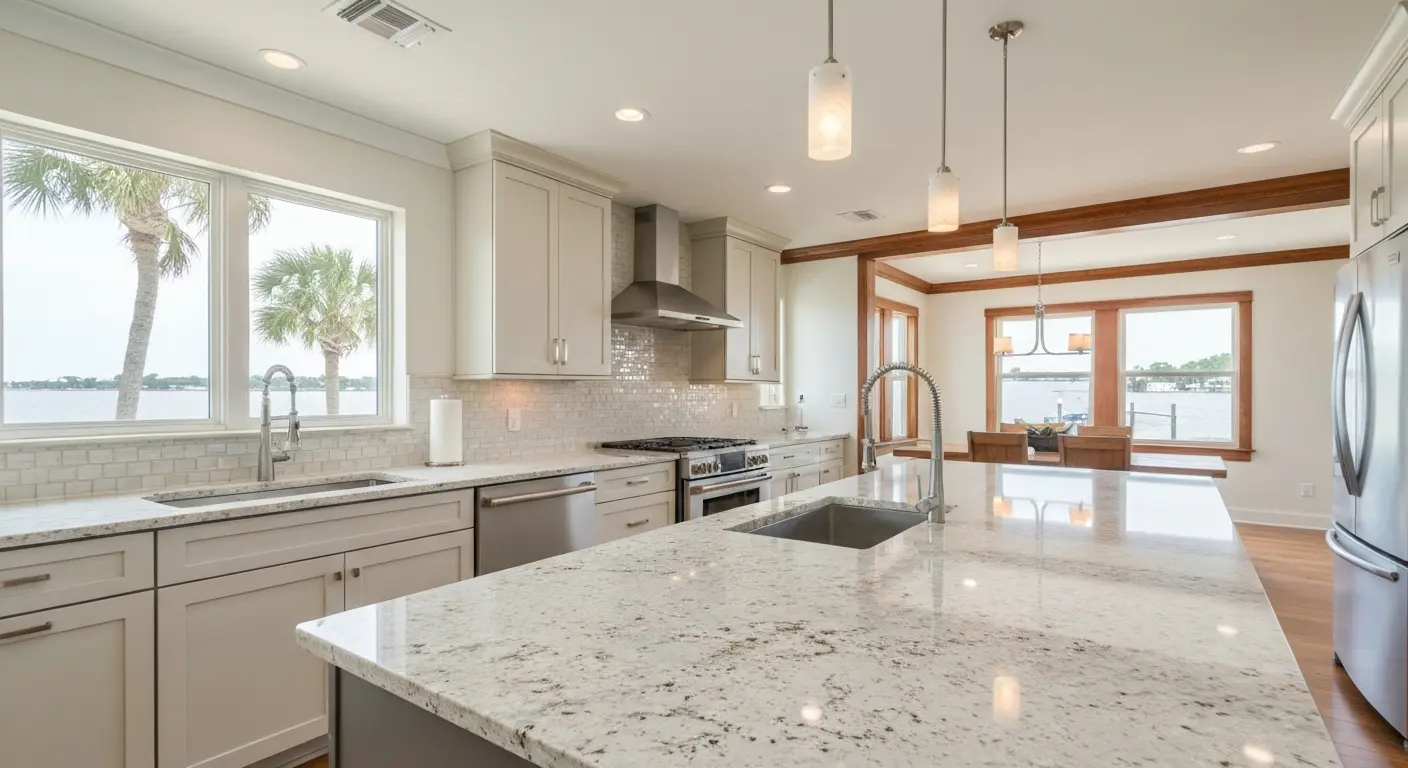 Kitchen remodel with island and open layout