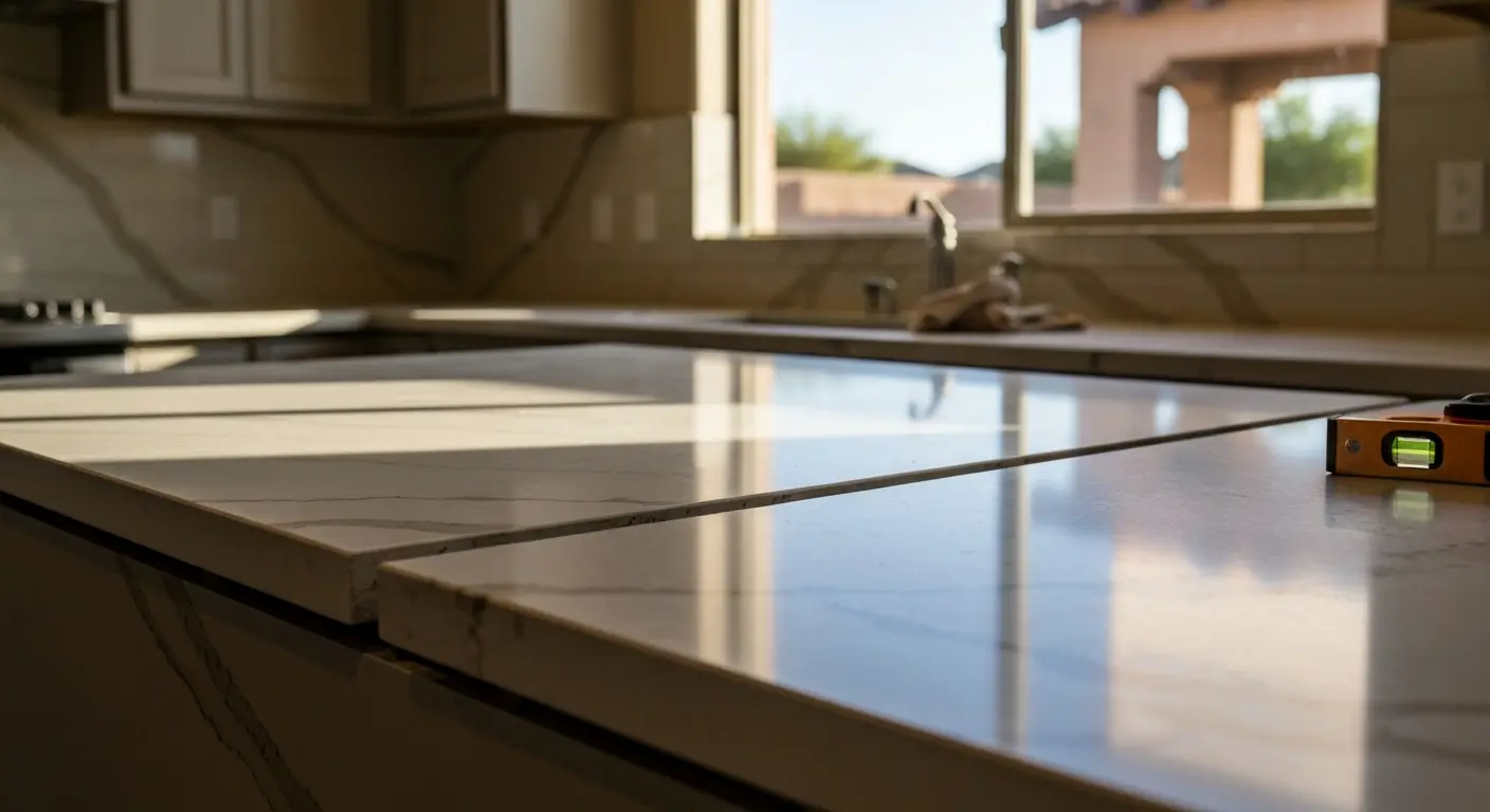 Quartz kitchen countertop