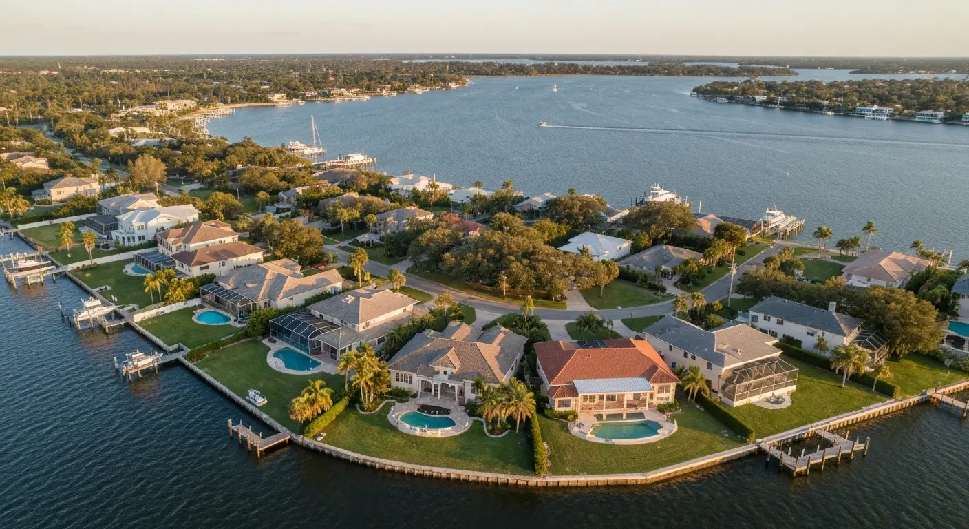Belleair Beach aerial waterfront community