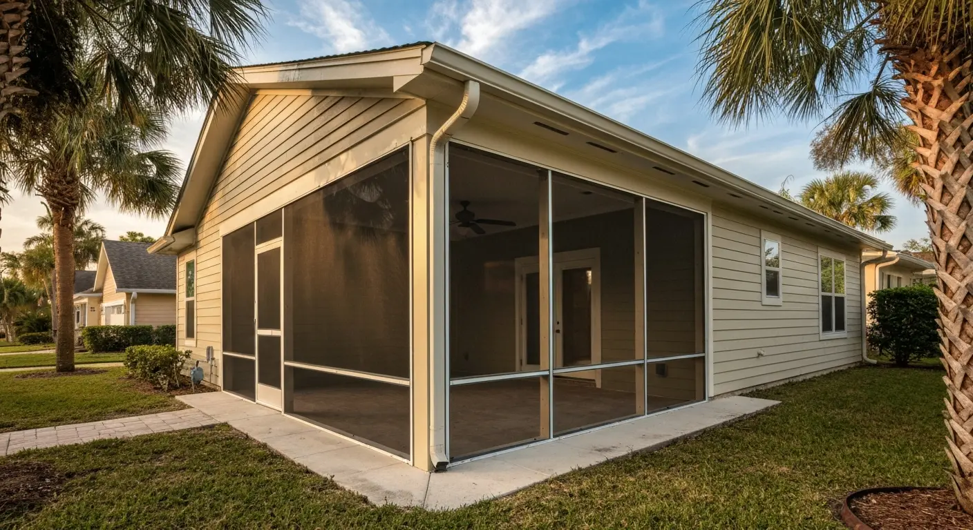 Home addition with new screened porch