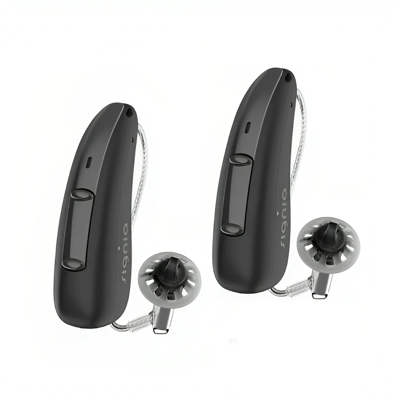 Brand-name Signia rechargeable hearing aids, available from about $88/month with Cherry financing