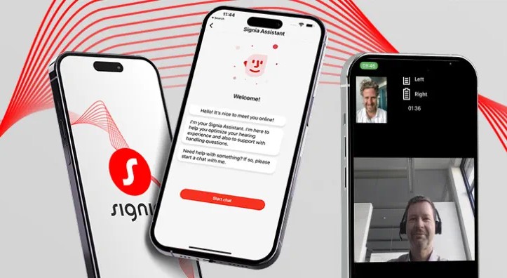 Signia App controlling Silk 1IX hearing aid on iPhone and Android