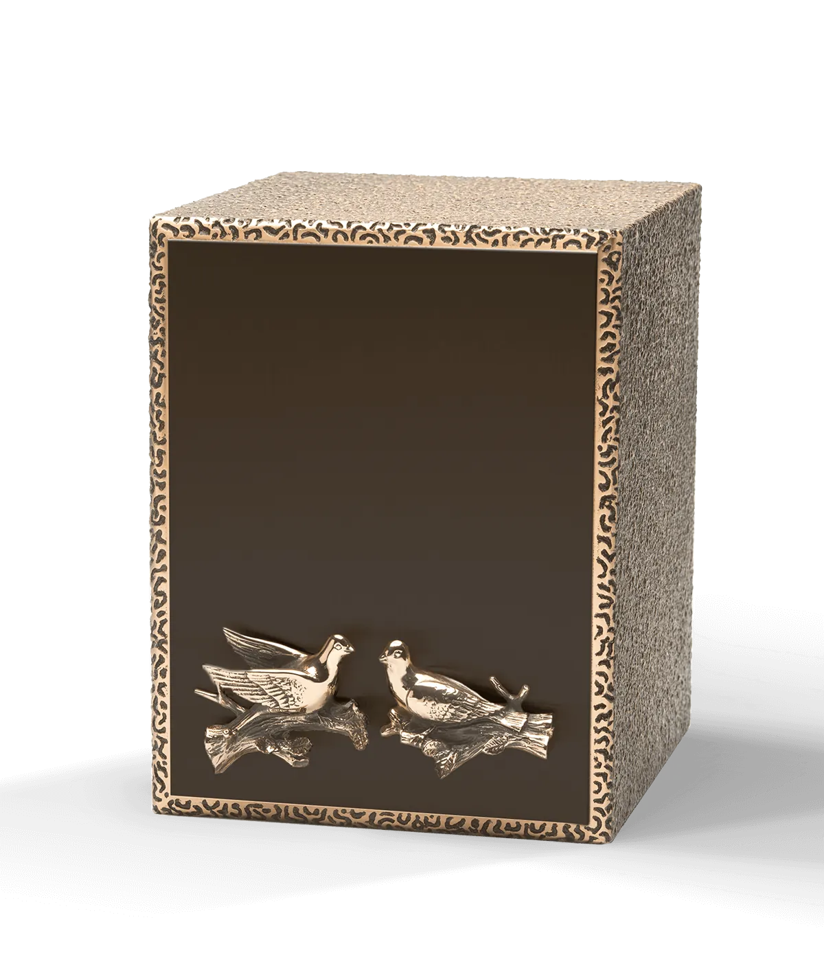 Personalized Urn, Double Couple Doves, Black