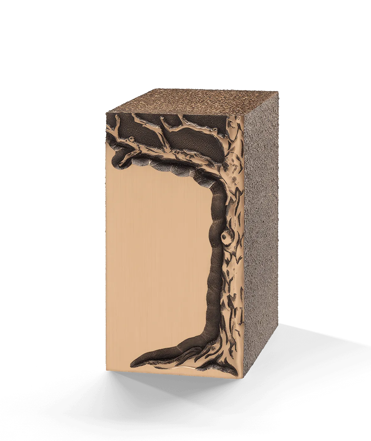 Zinc-Bronze Urn, Oak, Left