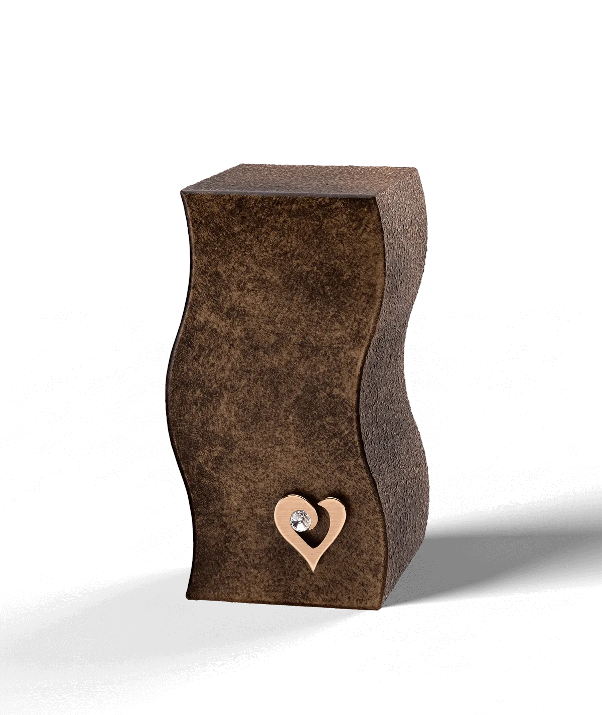 Unison Urn, Small Heart, Brown