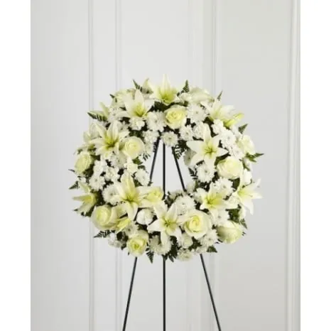 Arrangement of White Roses and Asiatic Lilies