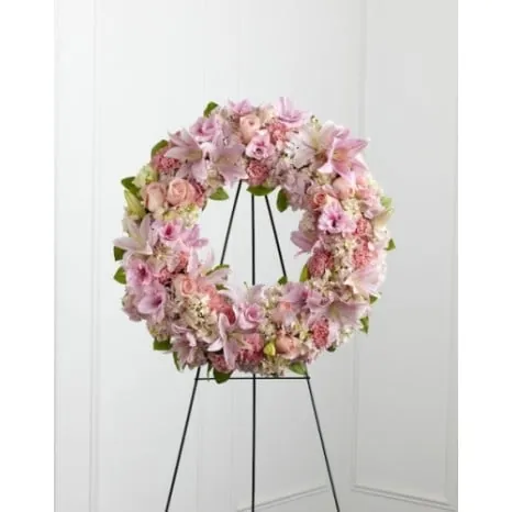 Classic Wreath of Pink Roses
