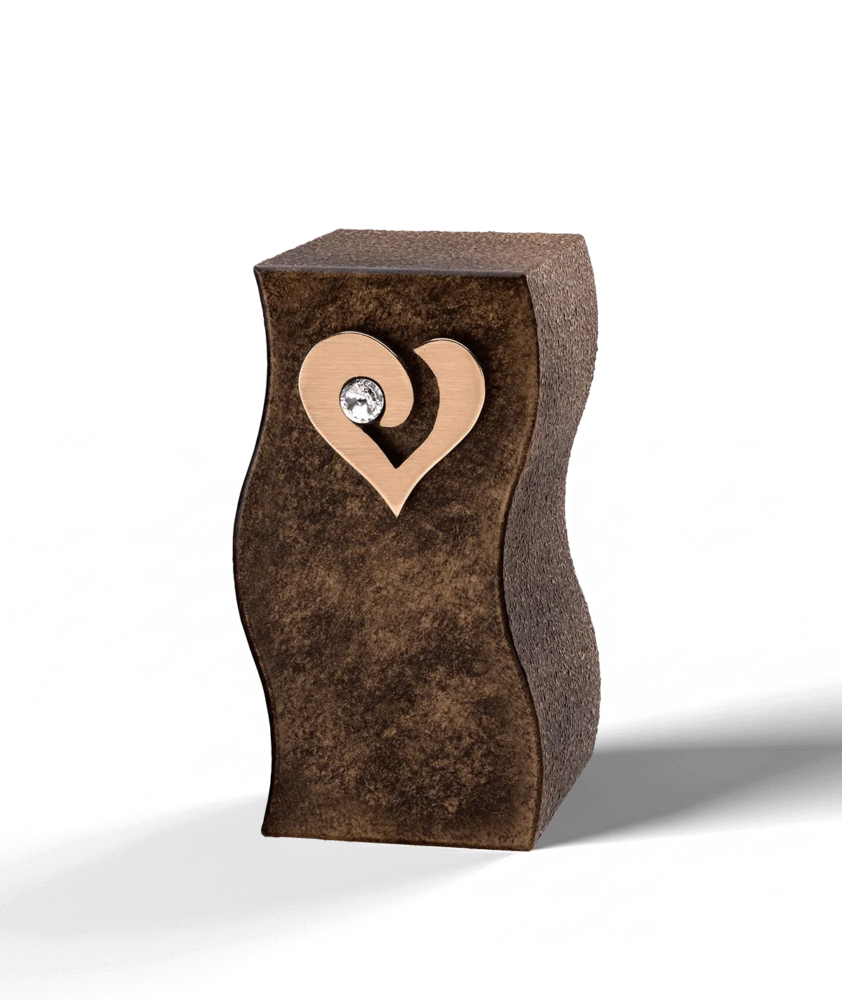 Unison Urn, Large Heart, Brown