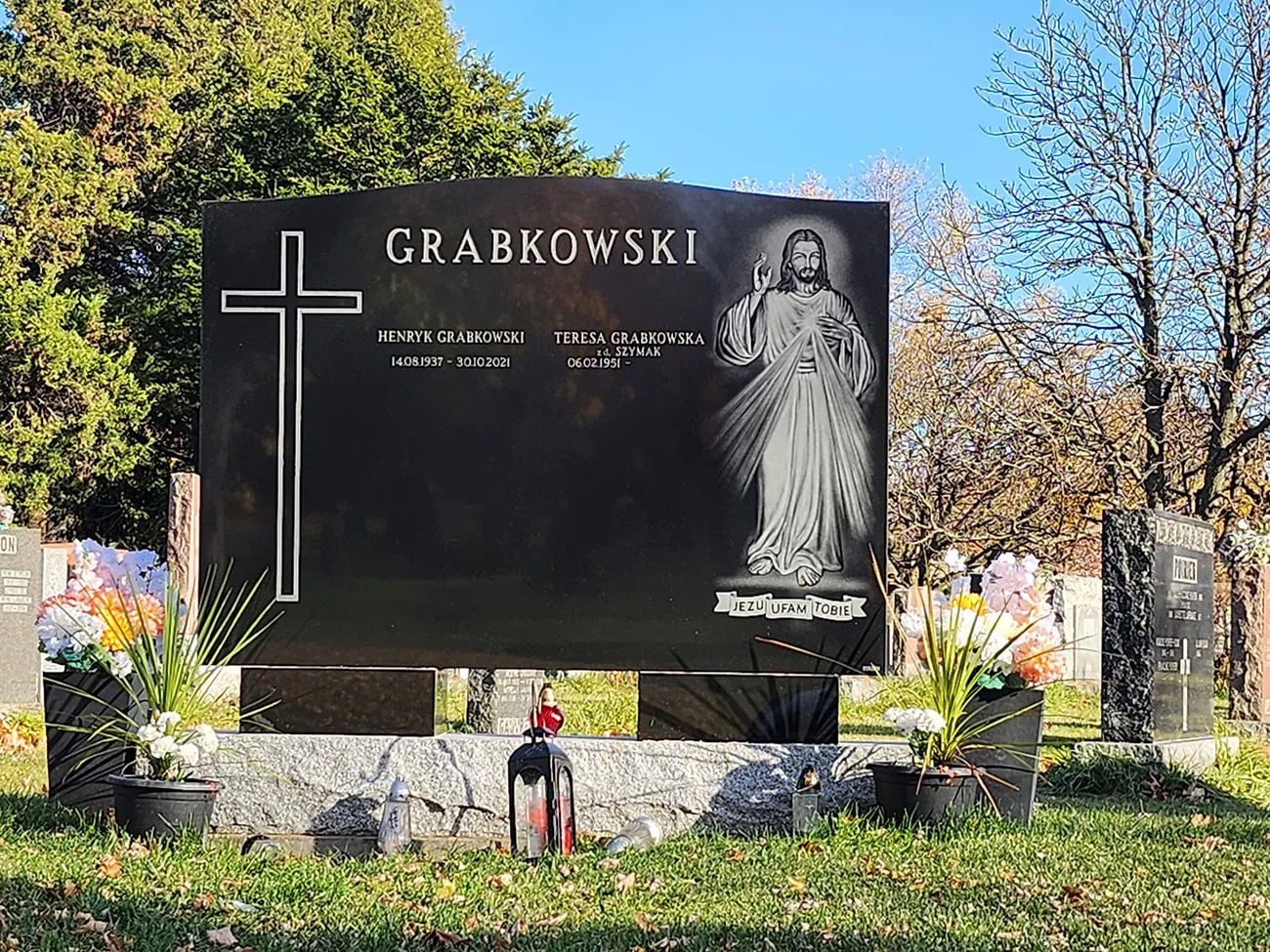 Engraved funeral monument, North Star Funeral Services