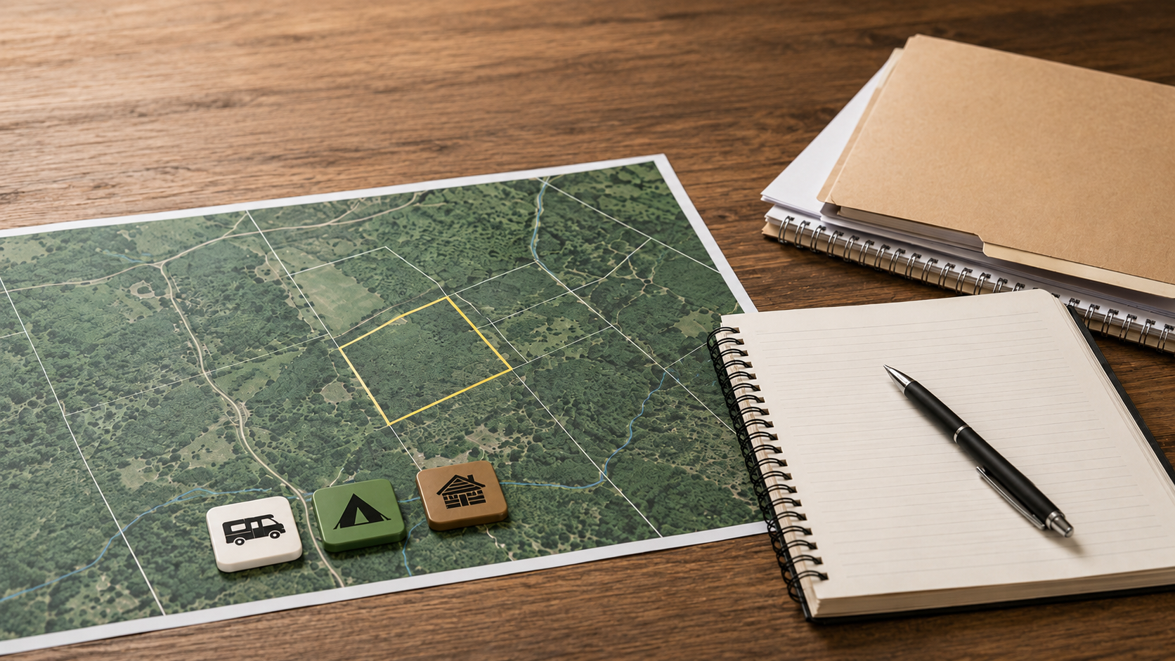Rural land map and planning notes used to check camping RV and building restrictions Rural land map and planning notes used to check camping RV and building restrictions