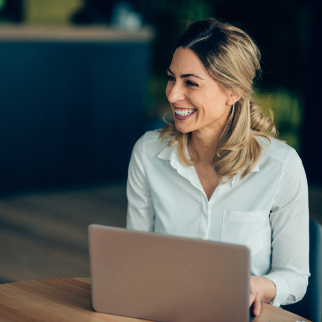 Woman representing someone who is quietly panicking beneath the surface