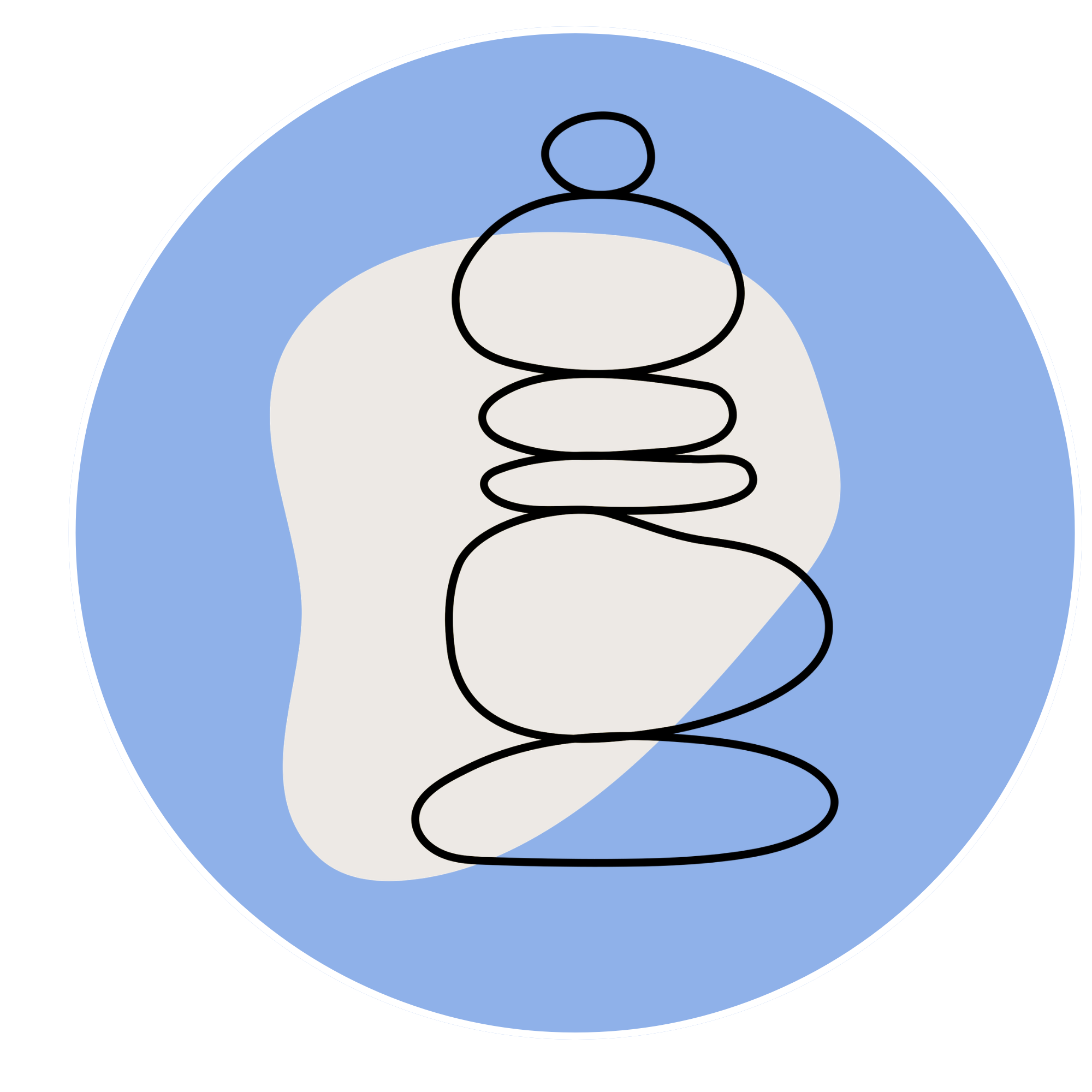 Cairn-inspired graphic representing grounded presence