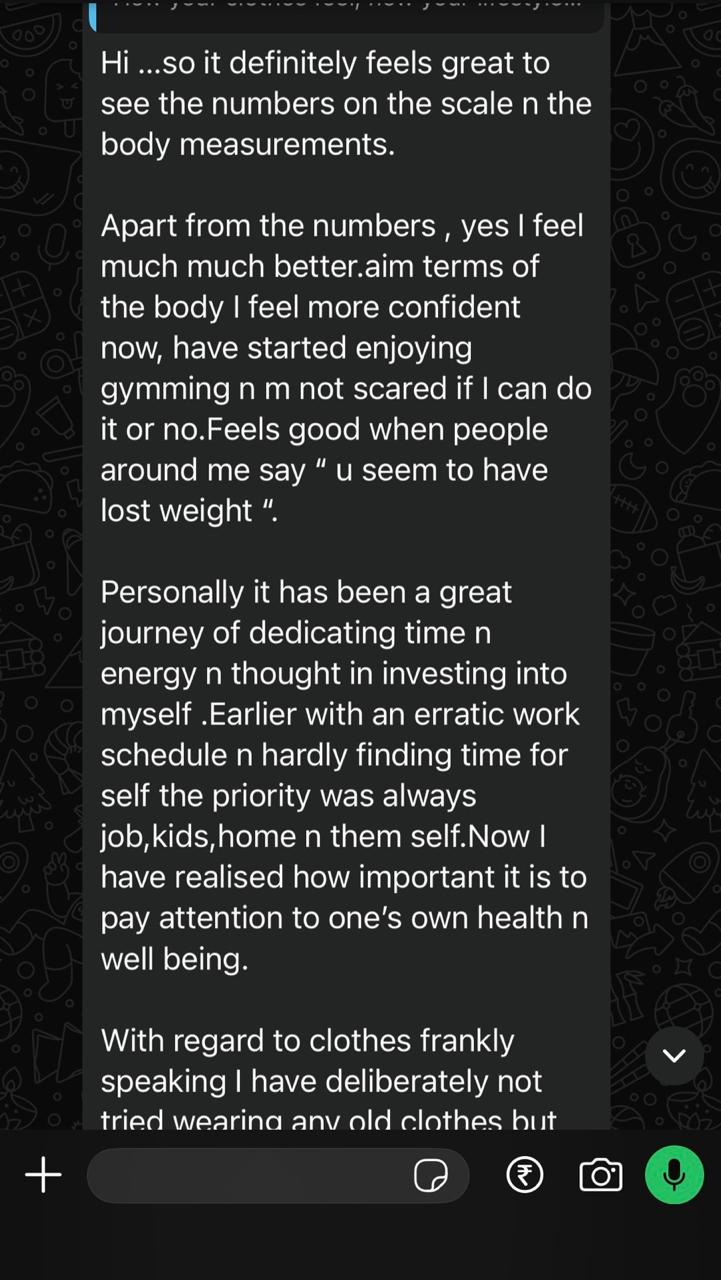 Client WhatsApp feedback