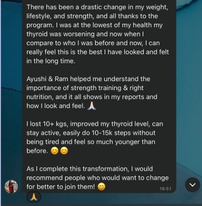 Client WhatsApp feedback