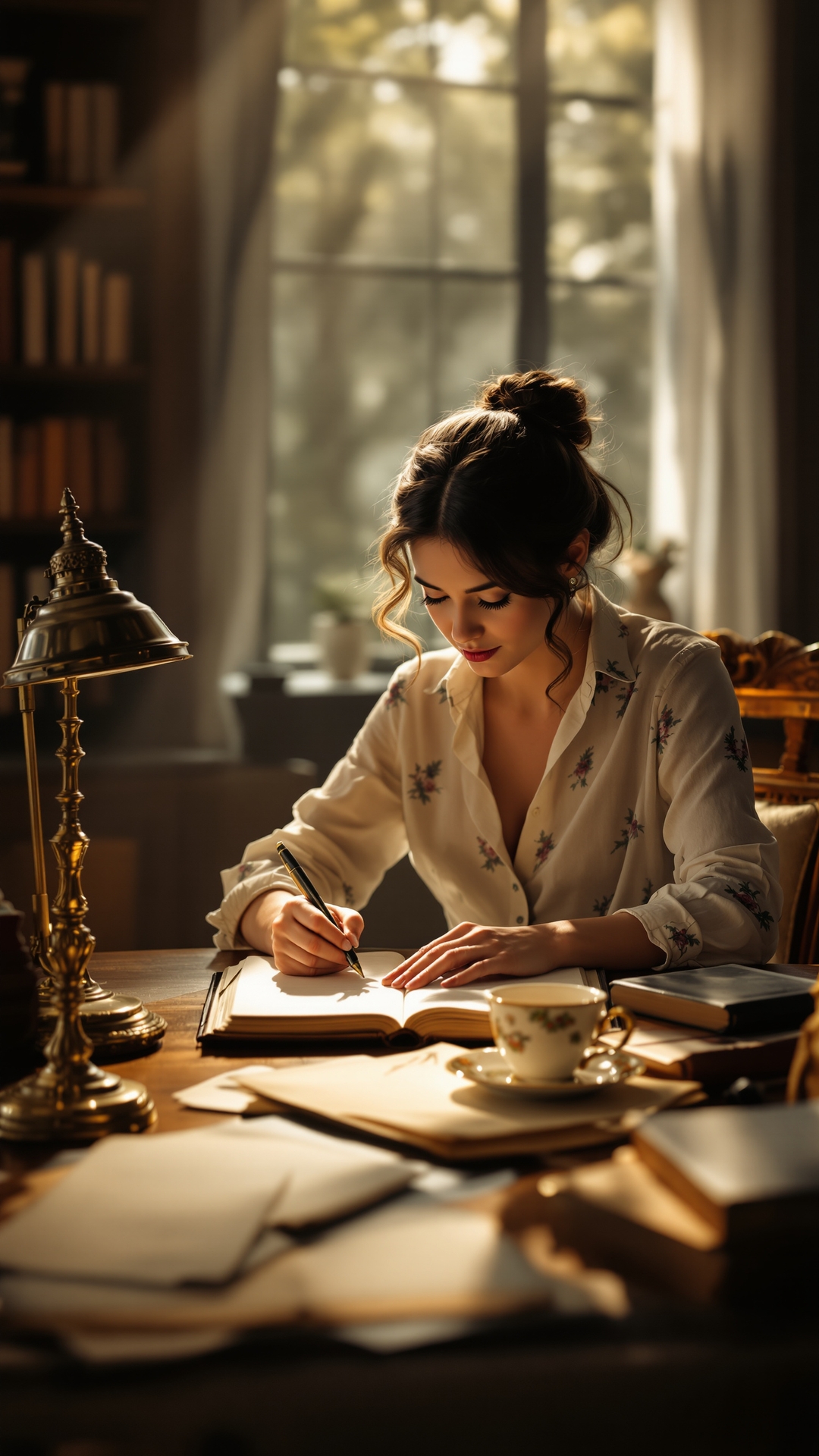 A woman writing her story