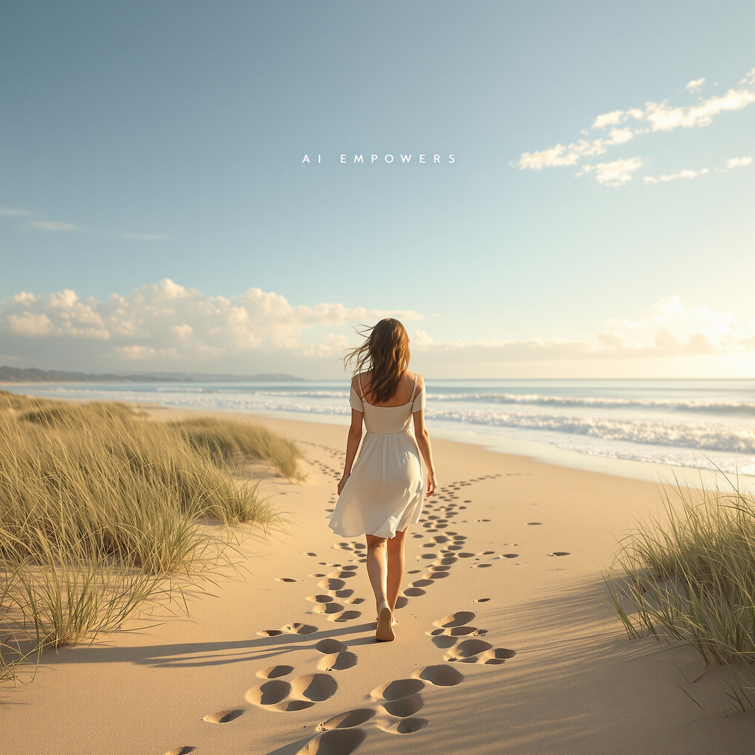 woman walking forward into a new season of life and fresh start