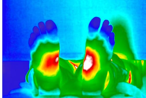 Thermography image of feet from Body in Focus with April Peters