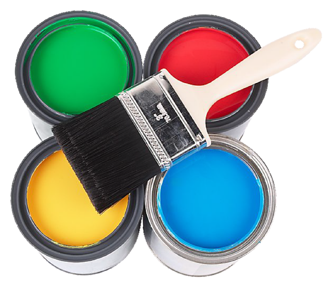 Paint cans and color fan