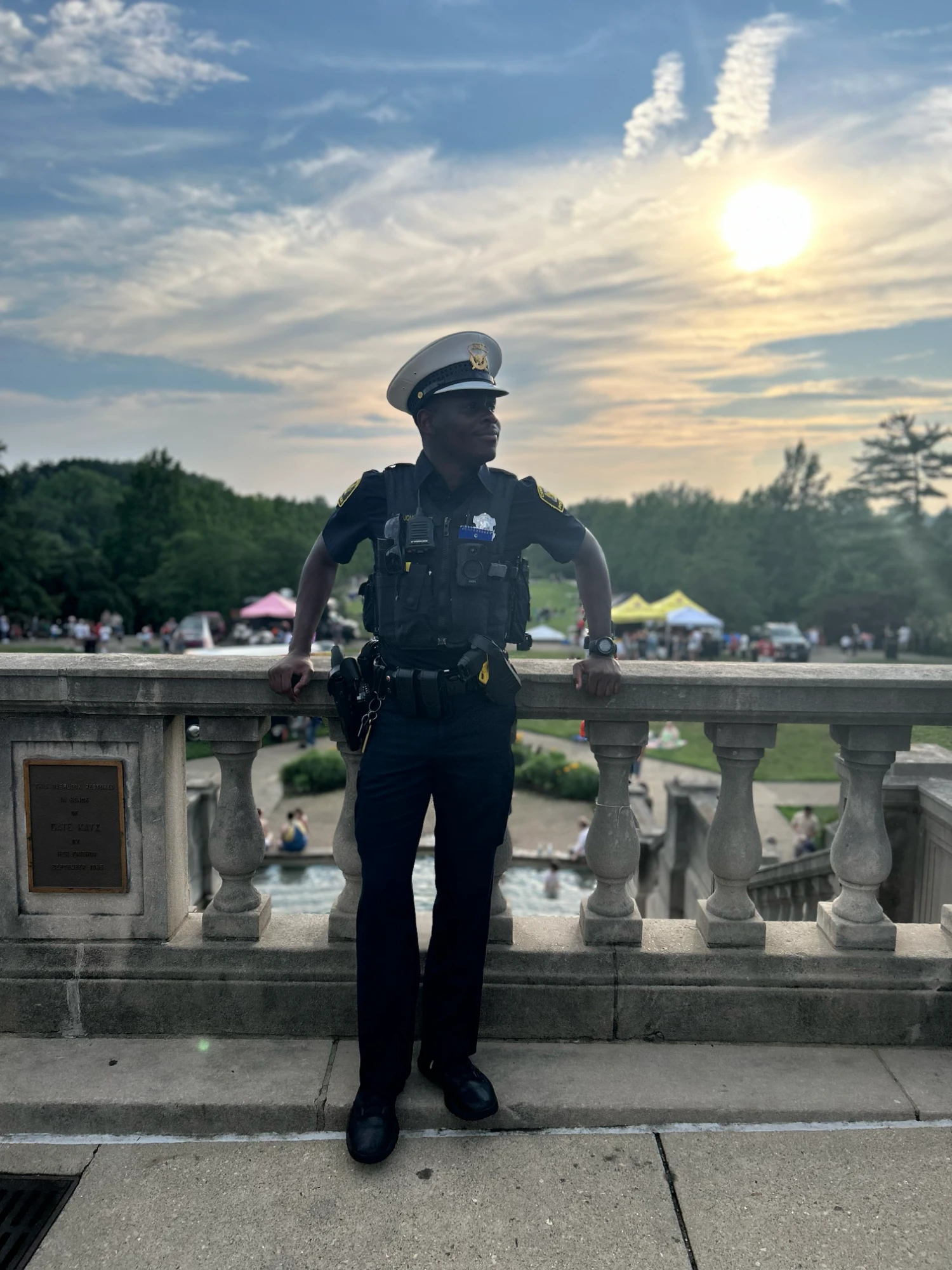 Officer Marcellus Jones on duty at a community event