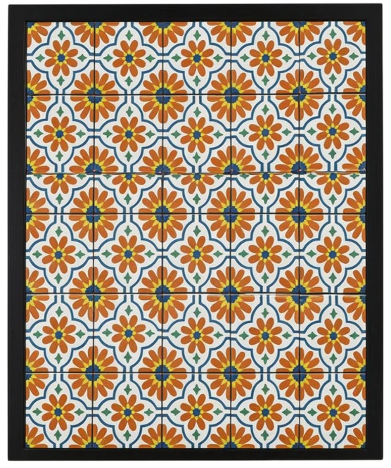 Floral pattern on ceramic tile