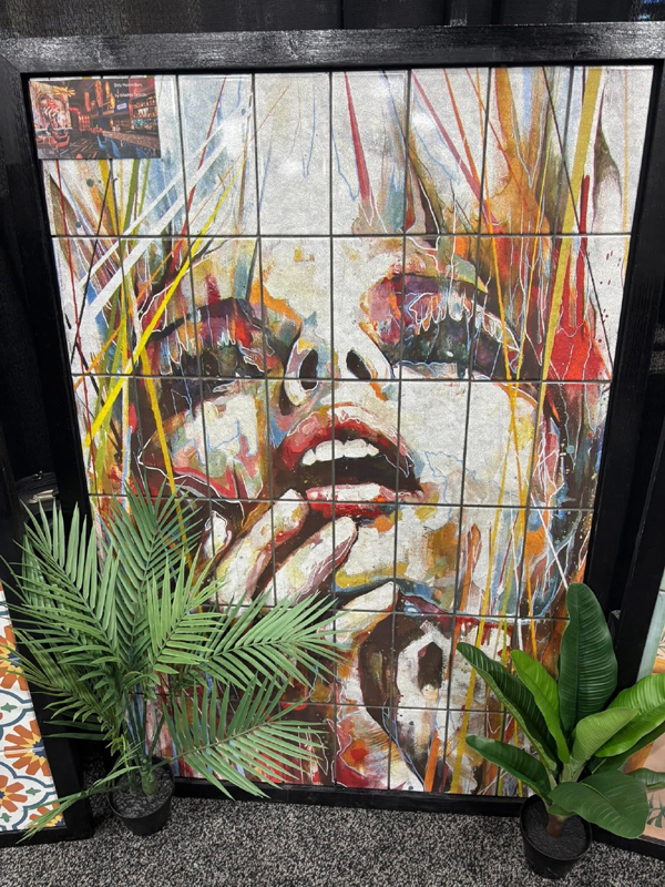 Portrait mural on tile
