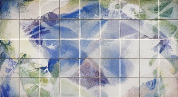 Kristi's latest piece — watercolor on ceramic tile