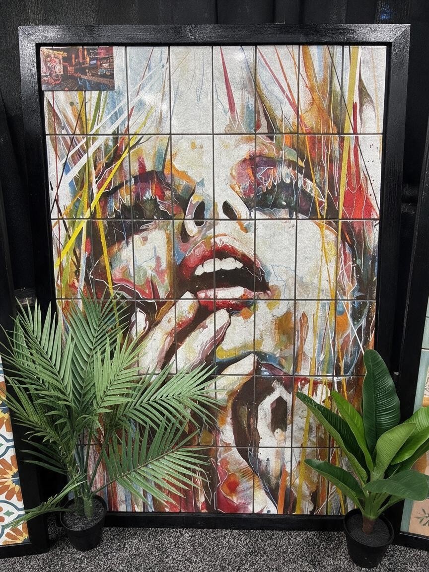 Portrait mural on ceramic tile