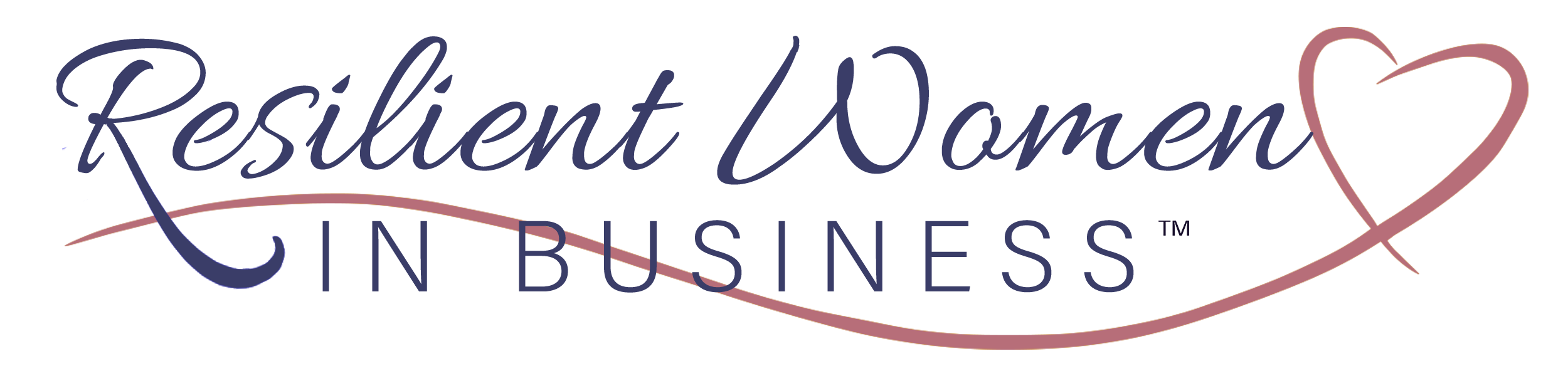 Logo of the Resilient Women in Business Organization, featuring stylized text and imagery symbolizing female empowerment and entrepreneurship within a professional network
