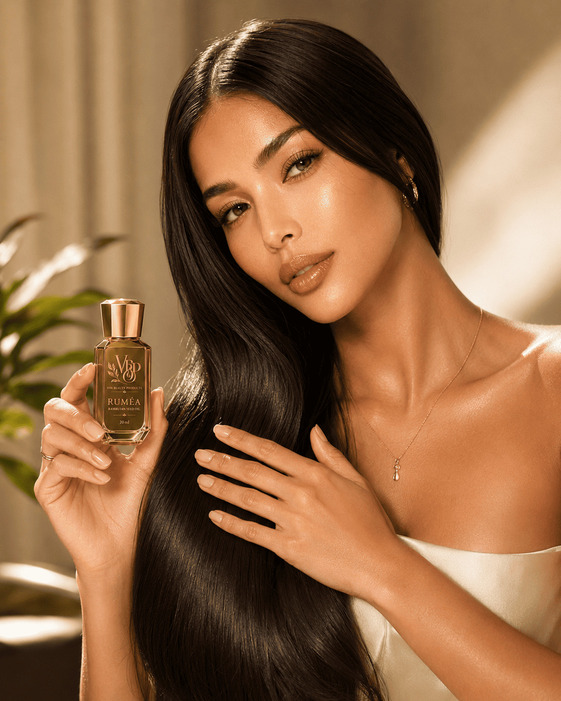 RUMÉA campaign photo, product styled with rambutan