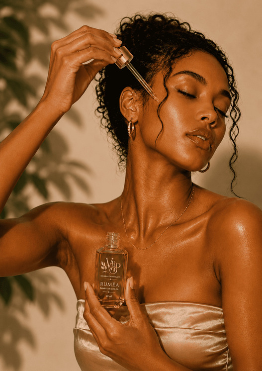 RUMÉA campaign photo, natural glow skin