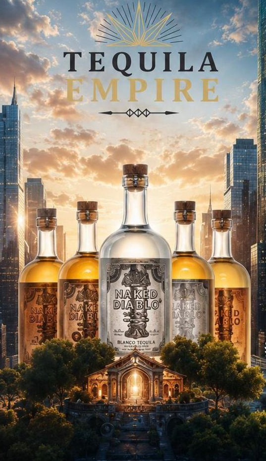 Tequila Empire key art, Naked Diablo tequila bottles