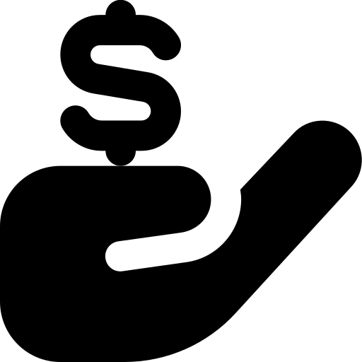 hand with a floating dollar sign icon