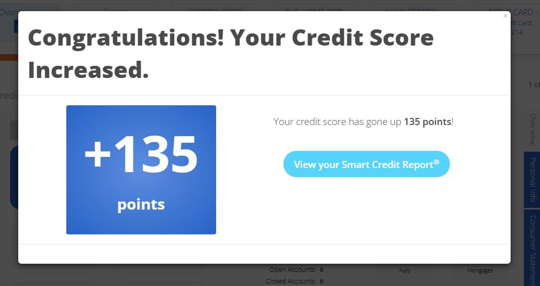 Verified client credit result