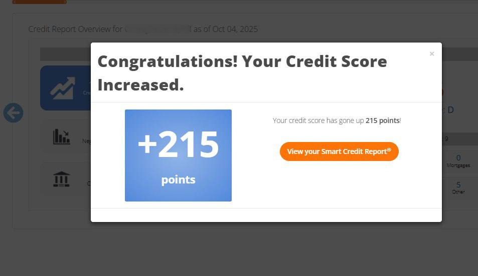 Verified client credit result