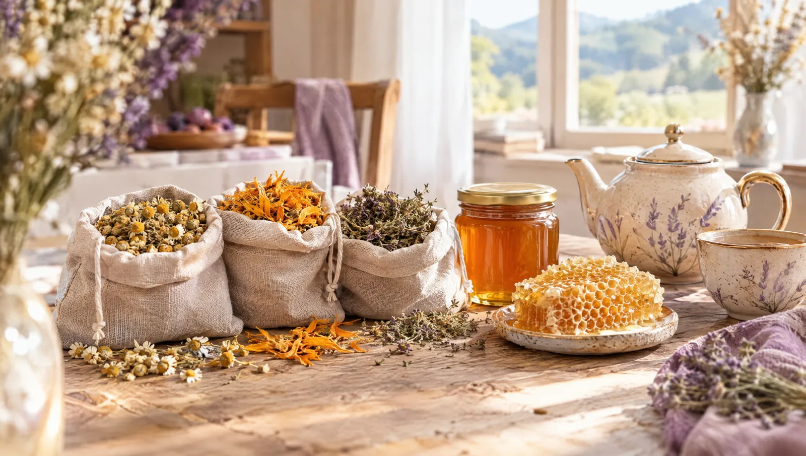 Plante medicinale românești și produsele stupului, folosite acasă