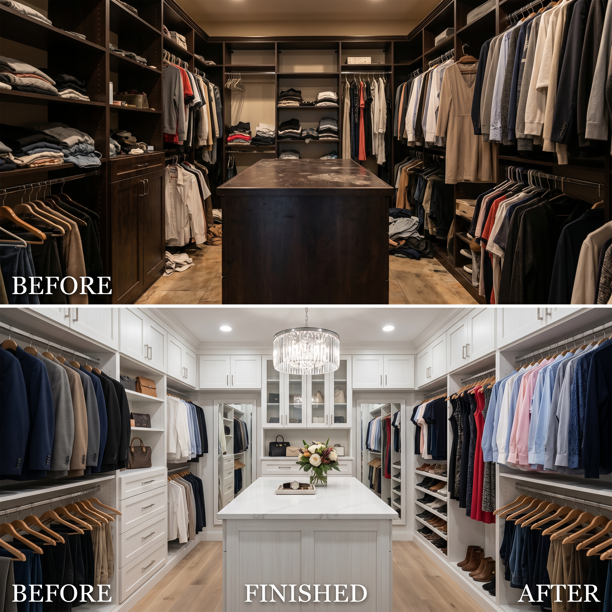 Walk-In Custom Center Island Transformation Showcase