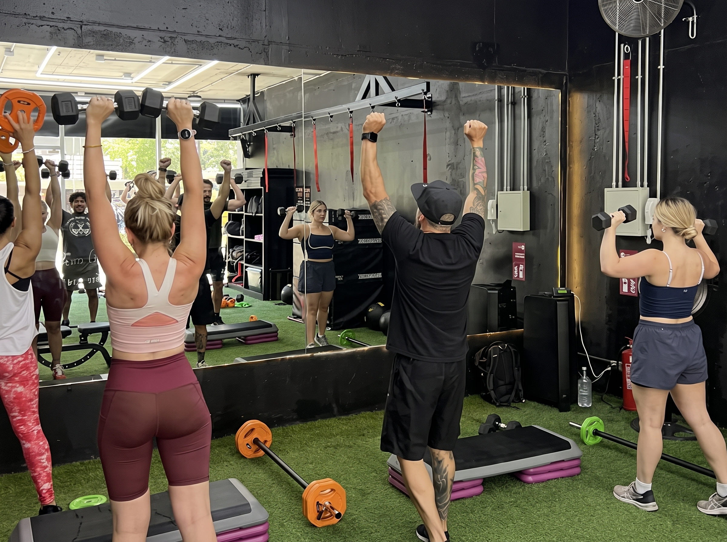Alumnas levantando barra en clase de Strong Body
