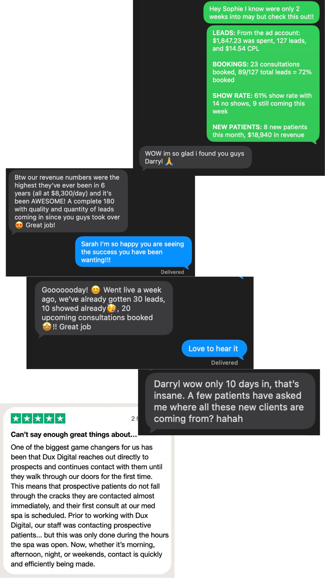 Client text messages