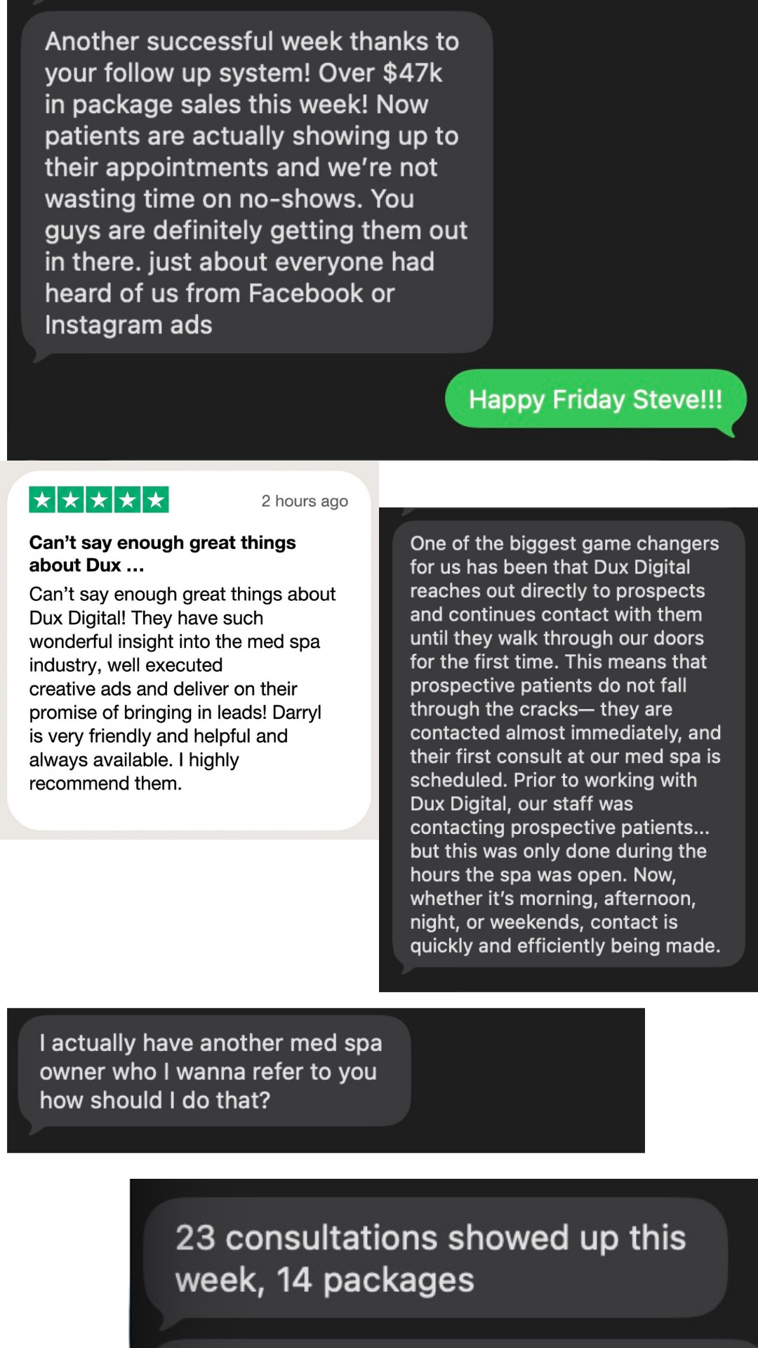 Client text messages