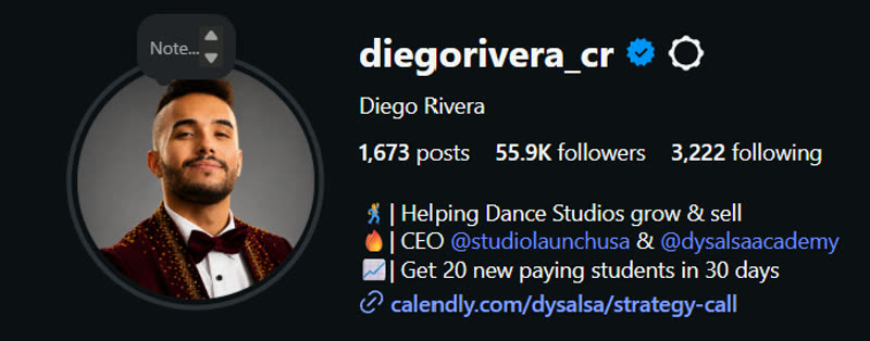 Diego Rivera Instagram profile, 55.9K followers