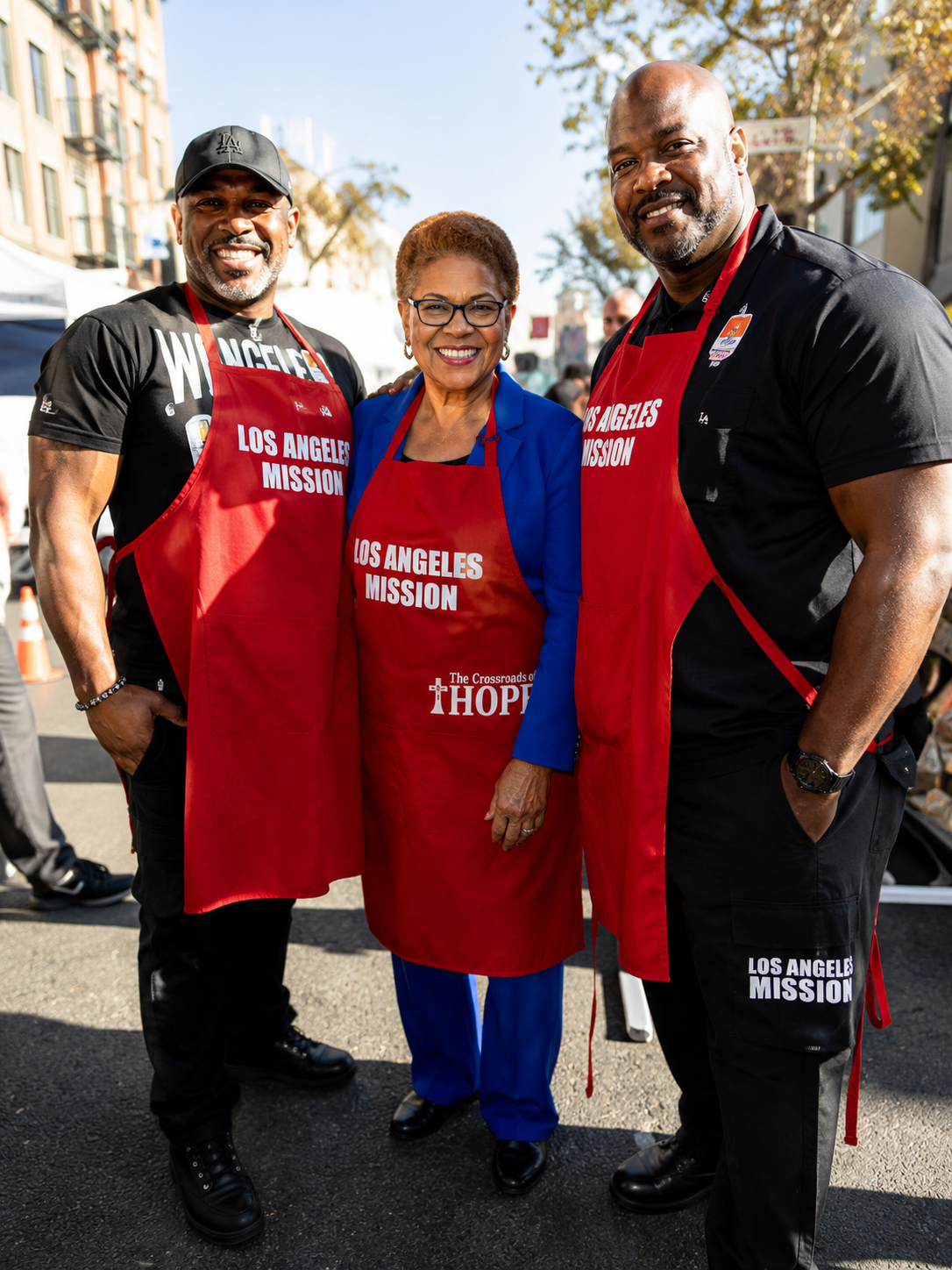 Food service team working together