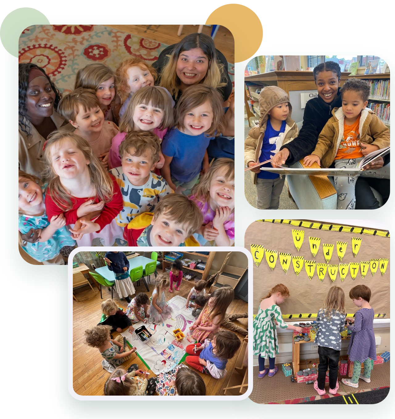Cherish children and teachers learning and playing together