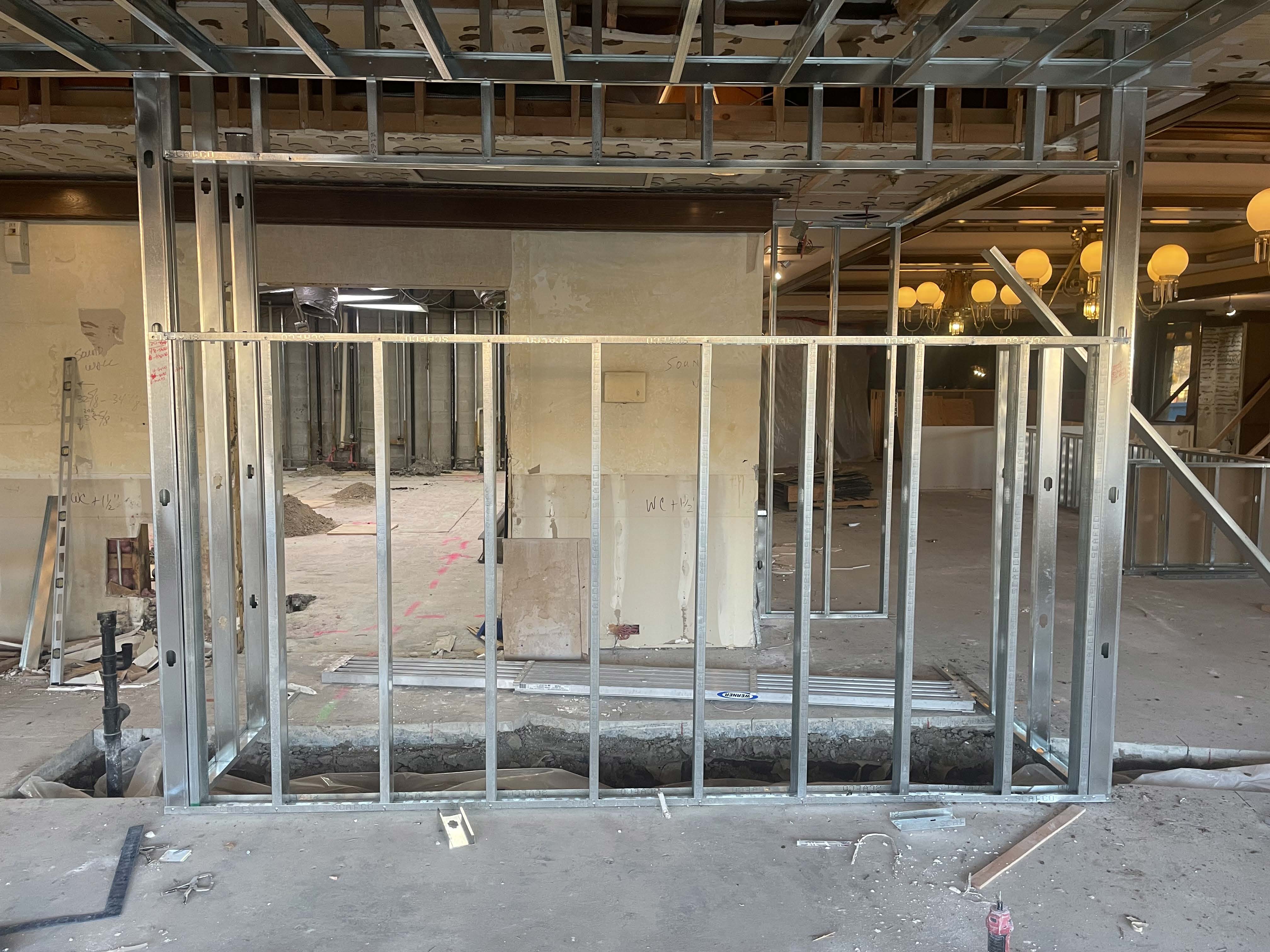 Professional metal framing construction project